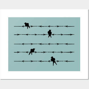 Black Birds on Wire Posters and Art